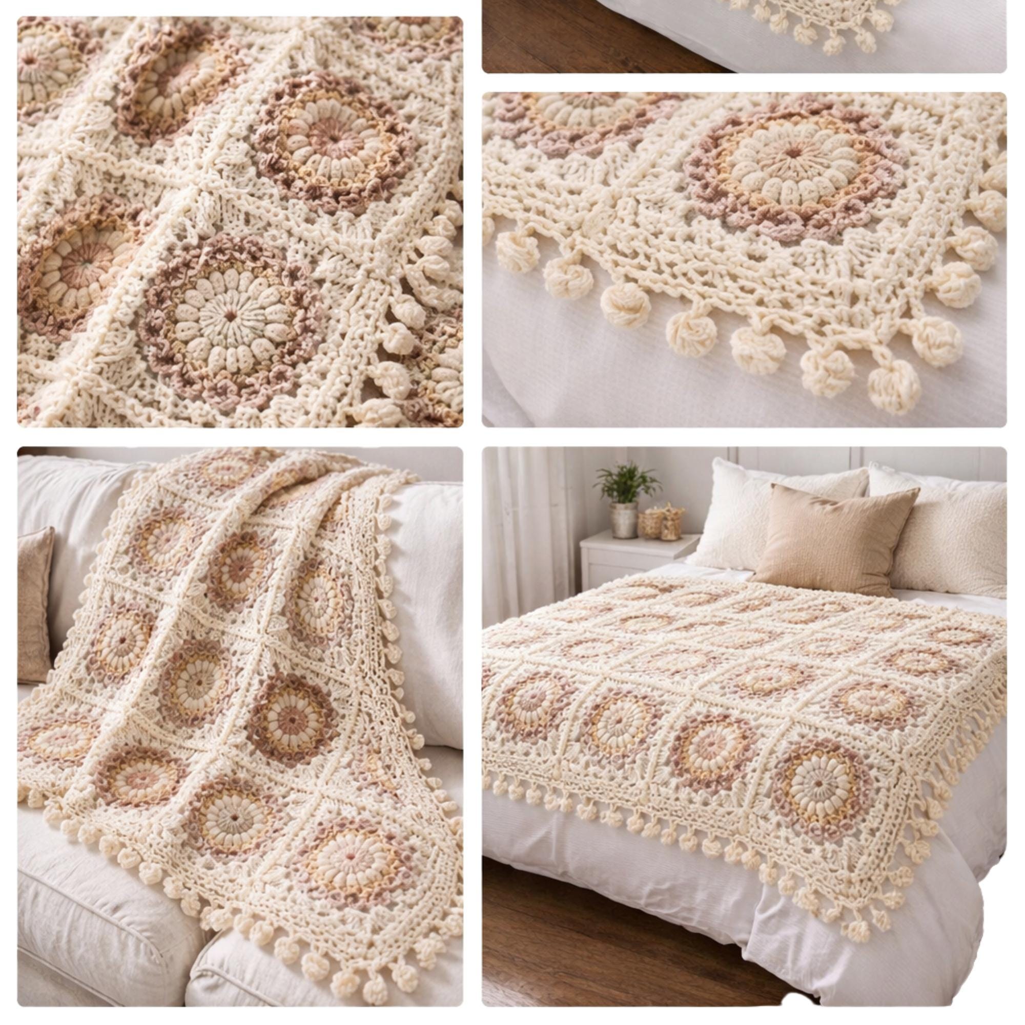Crochet Baby Blanket Pattern PDF - Heirloom Style Afghan - Instant Download Digital Pattern - Beginner Friendly Crochet Instructions