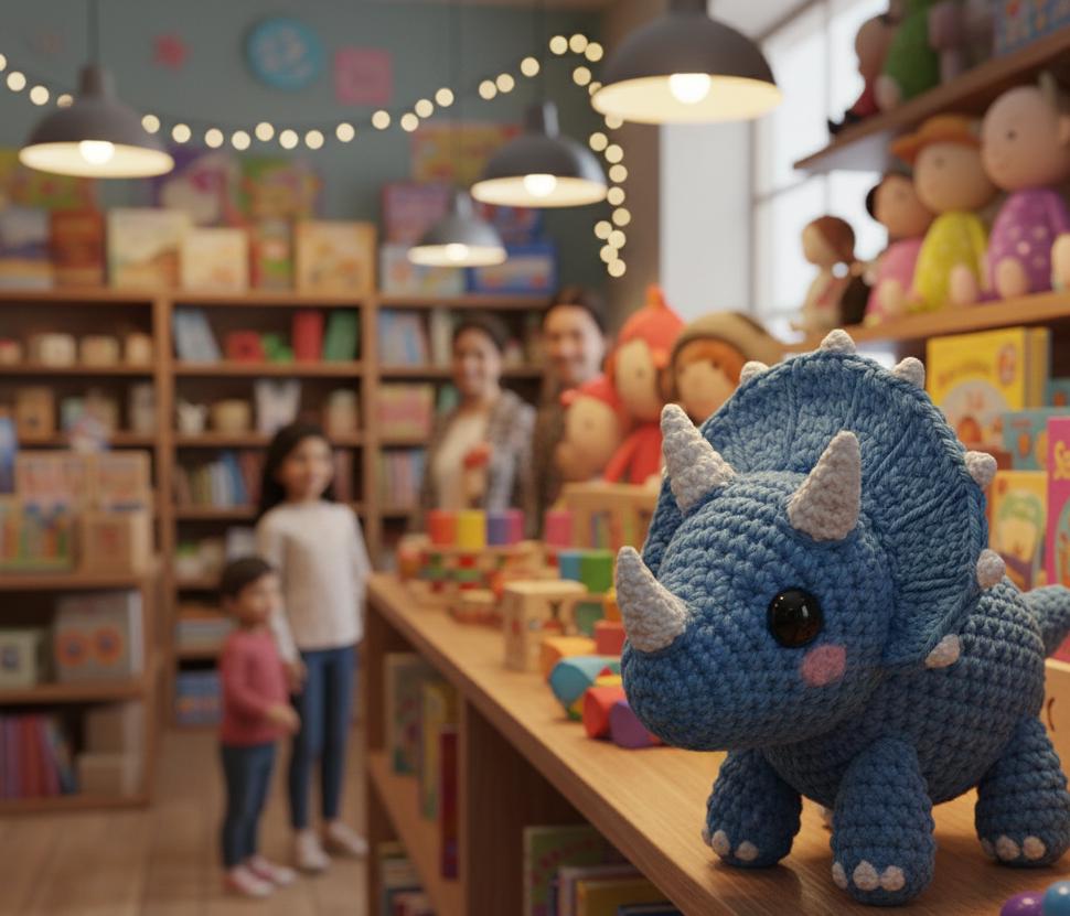 Amigurumi Dinosaur Triceratops Crochet Pattern PDF | Cute Stuffed Animal Tutorial | Beginner Crochet Dino | Digital Download