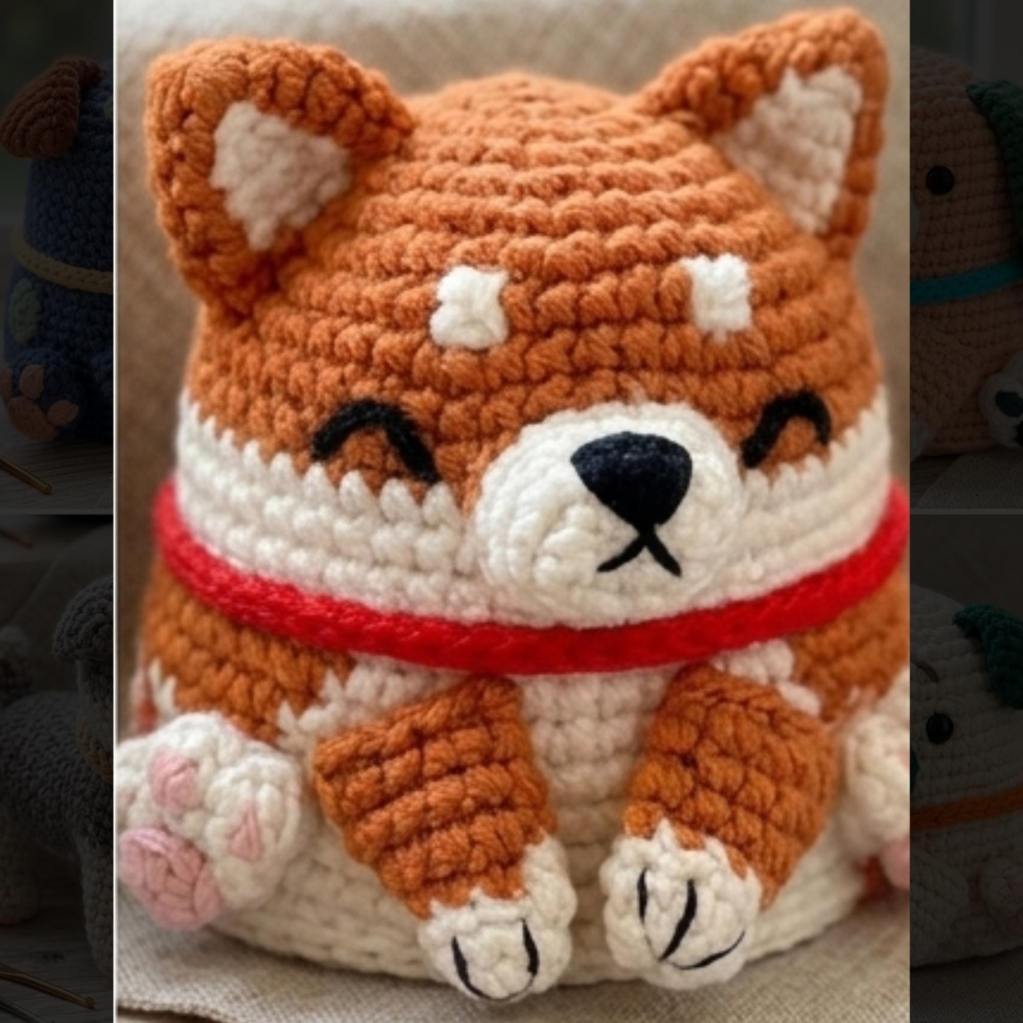 4-in-1 Puppy Dog Crochet Amigurumi Set PDF Pattern Bundle - Mini Kawaii Sitting Dog - Beginner Friendly Plush Toy - Digital Pattern