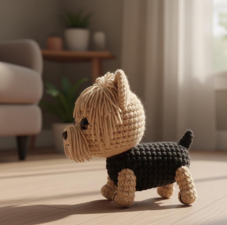 Amigurumi Crochet Yorkie Pattern PDF | Amigurumi Yorkshire Terrier Tutorial | DIY Stuffed Animal | Digital Download