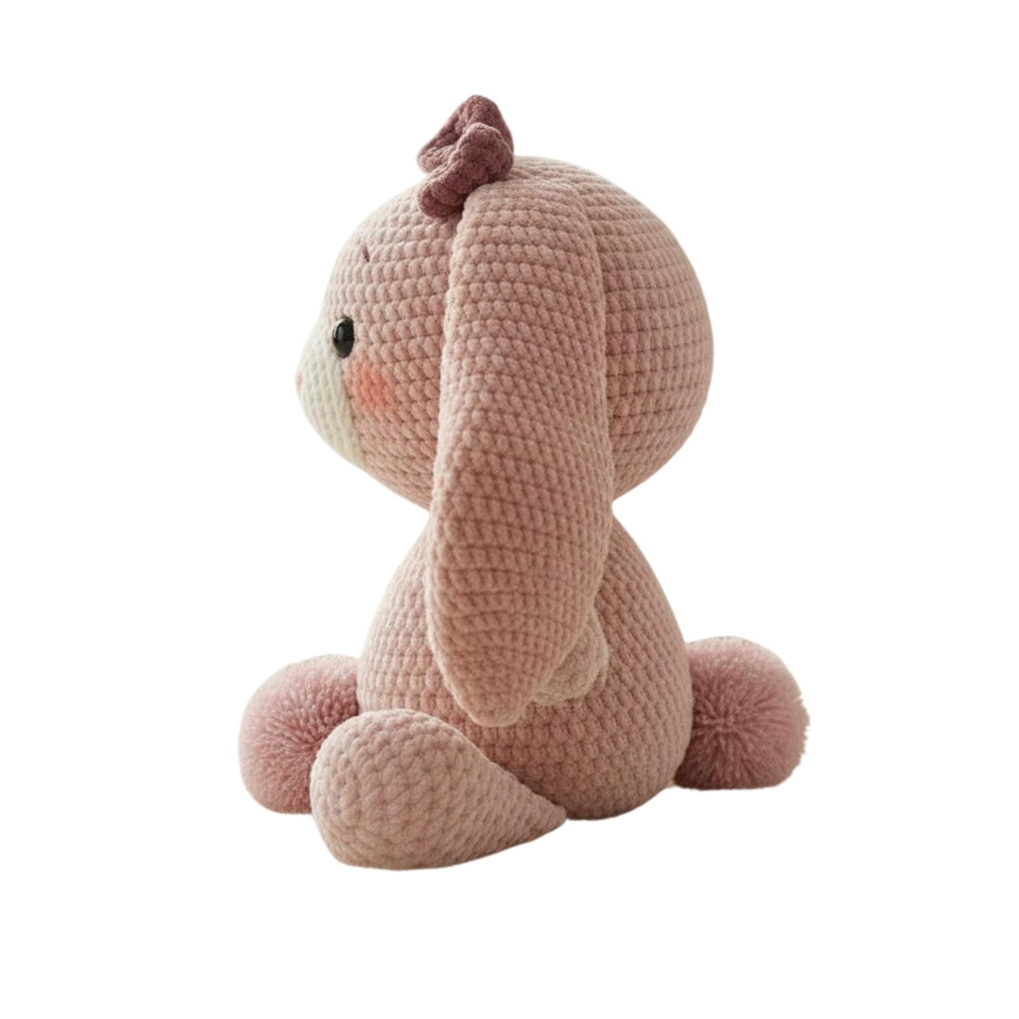 Blush Bunny Crochet Pattern PDF – Baby Girl Amigurumi Bunny with Bow – Nursery Decor Plush Toy Tutorial – Feminine Gift DIY