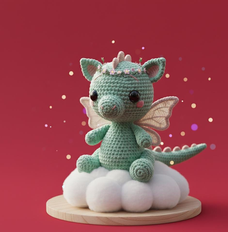 Amigurumi Crochet Fairy Dragon Pattern PDF | Magical Dragon Plushie Tutorial, Fantasy Creature DIY Digital Download, English Crochet Pattern