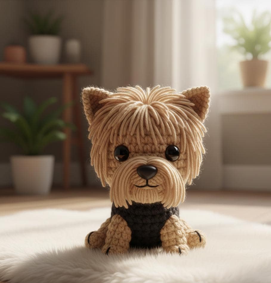 Amigurumi Crochet Yorkie Pattern PDF | Amigurumi Yorkshire Terrier Tutorial | DIY Stuffed Animal | Digital Download