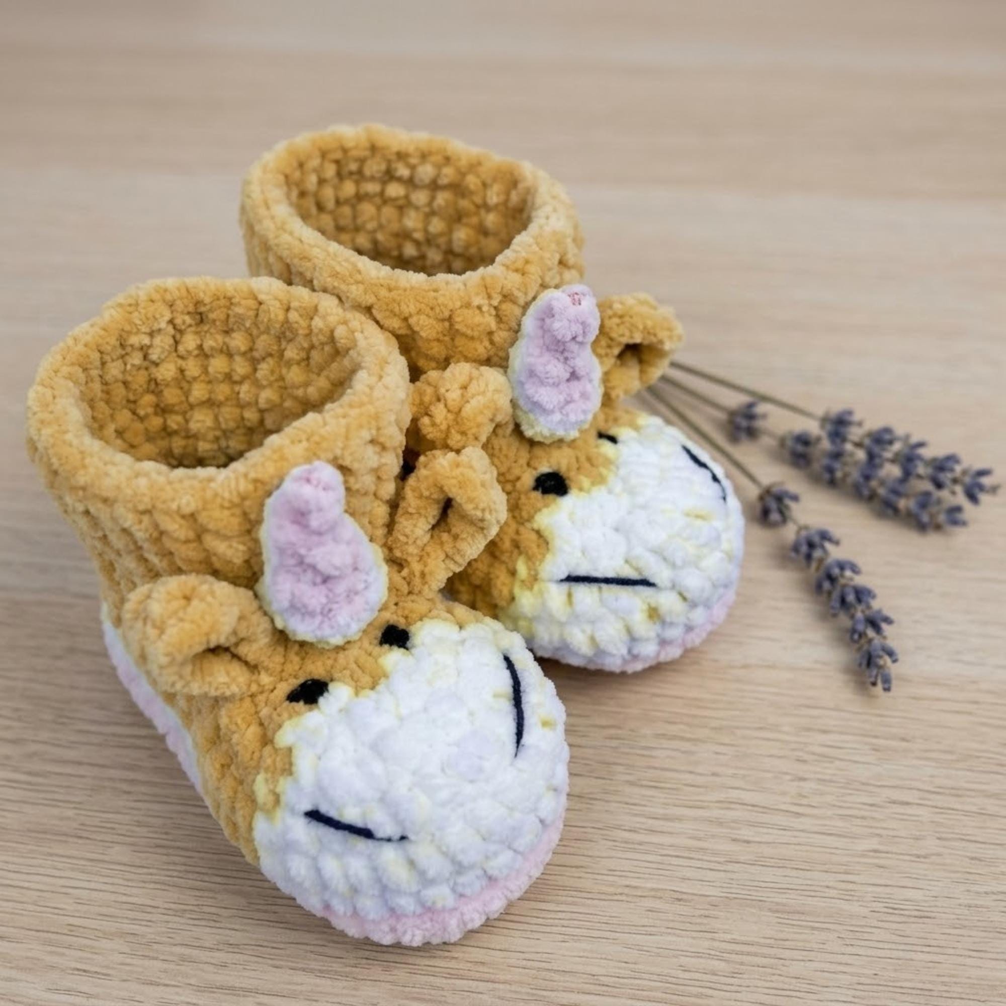 Baby Animal Booties Crochet Pattern – Easy Beginner Slippers (PDF Pattern)