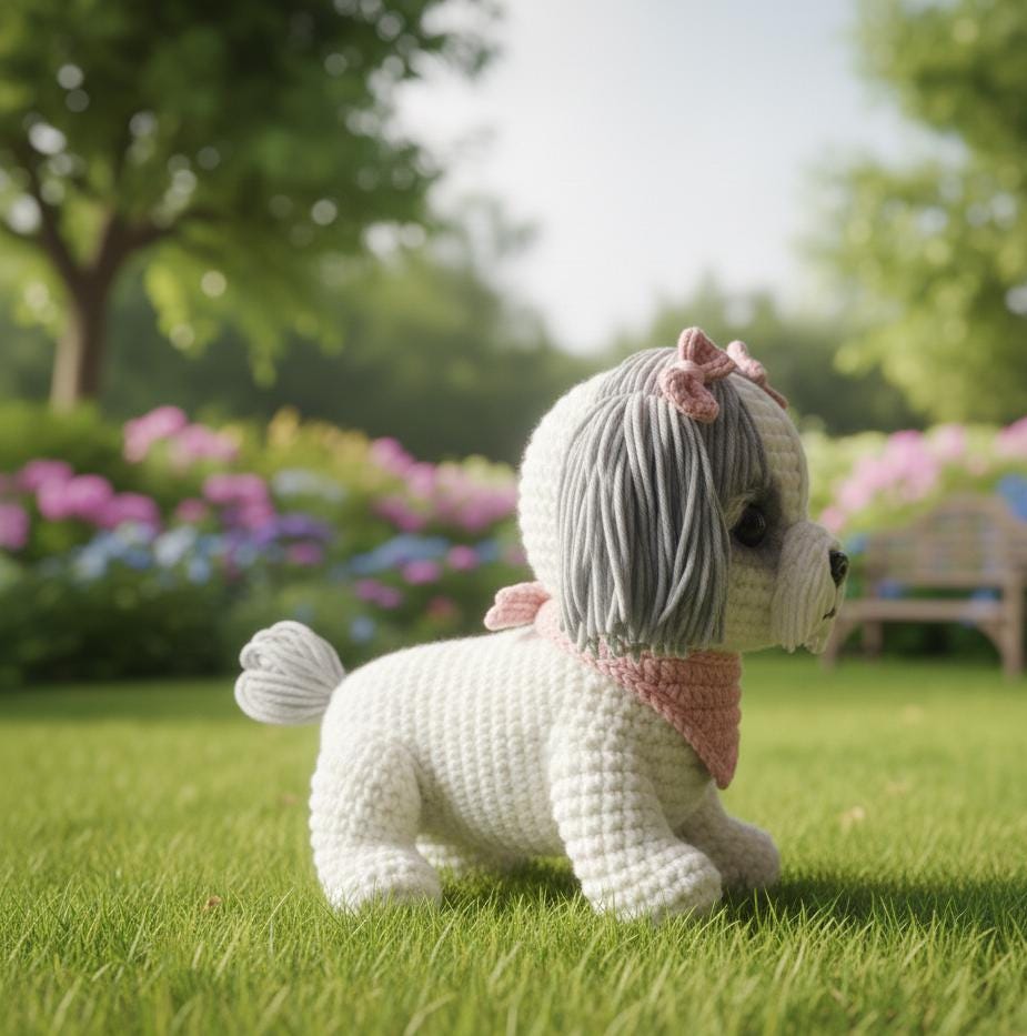 Amigurumi Crochet Shih Tzu Dog Puppy PDF Pattern | Realistic Stuffed Animal Crochet Tutorial | DIY Puppy Plushie Guide