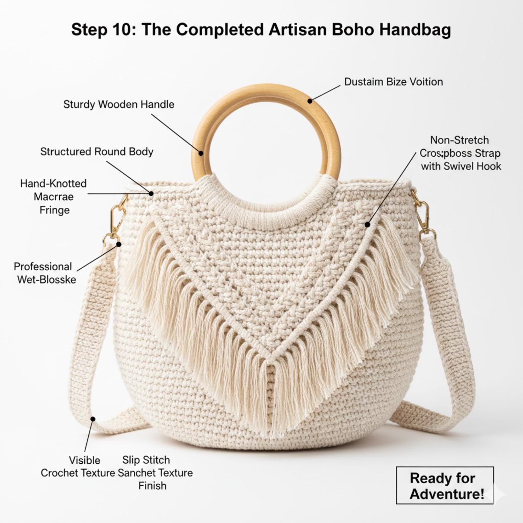 Crochet Boho Bag Pattern PDF - Macrame Style Knot Bag - Instant Download - Summer Market Tote - Beginner Friendly Digital Pattern
