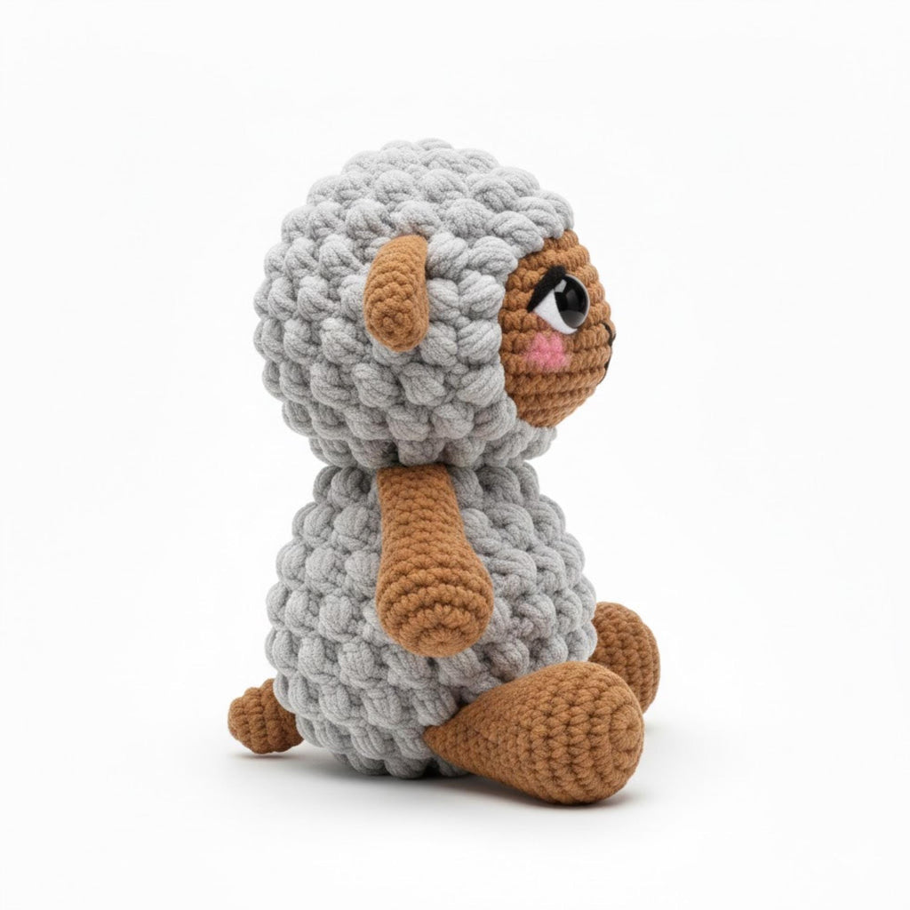 Amigurumi Crochet Bobble Stitch Lamb Pattern PDF– Cute Amigurumi Sheep Plush Toy, Textured Farm Animal, Beginner Friendly Digital Download
