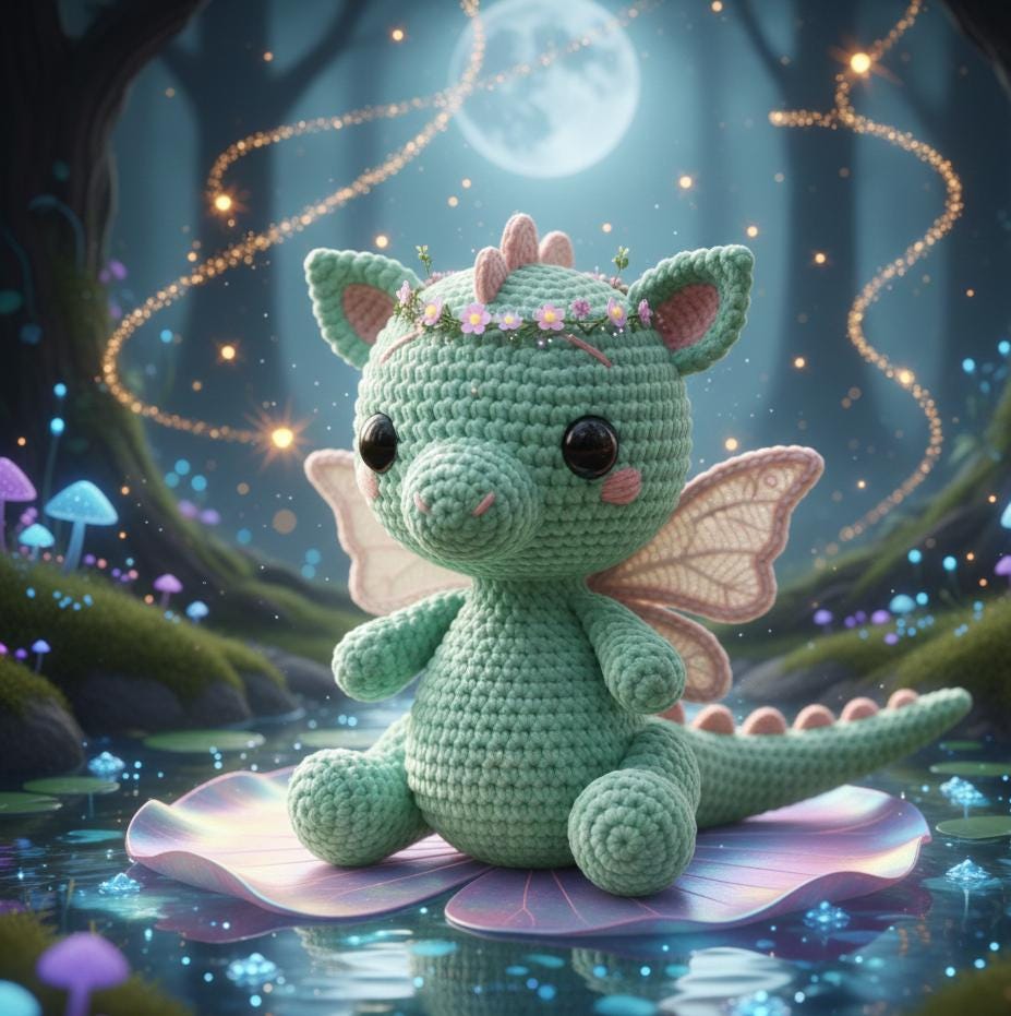 Amigurumi Crochet Fairy Dragon Pattern PDF | Magical Dragon Plushie Tutorial, Fantasy Creature DIY Digital Download, English Crochet Pattern