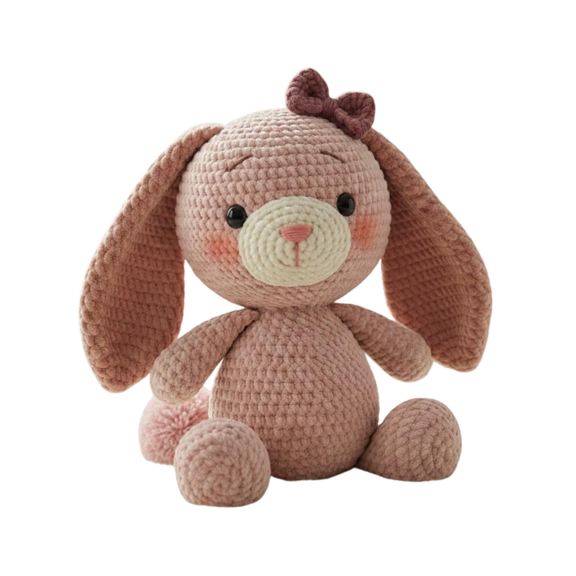 Blush Bunny Crochet Pattern PDF – Baby Girl Amigurumi Bunny with Bow – Nursery Decor Plush Toy Tutorial – Feminine Gift DIY