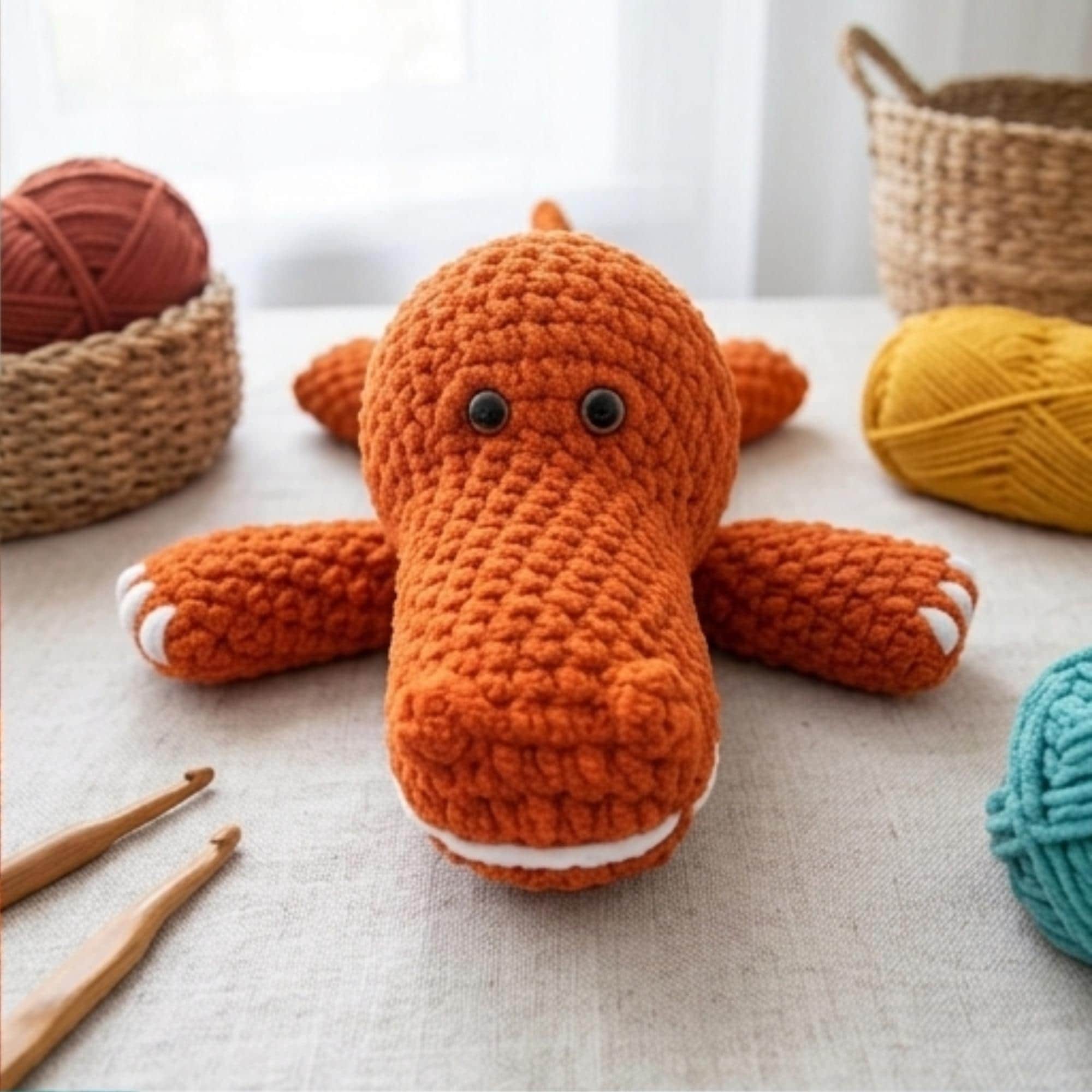 Crochet Alan the Alligator Amigurumi Lovey Pattern | Digital PDF