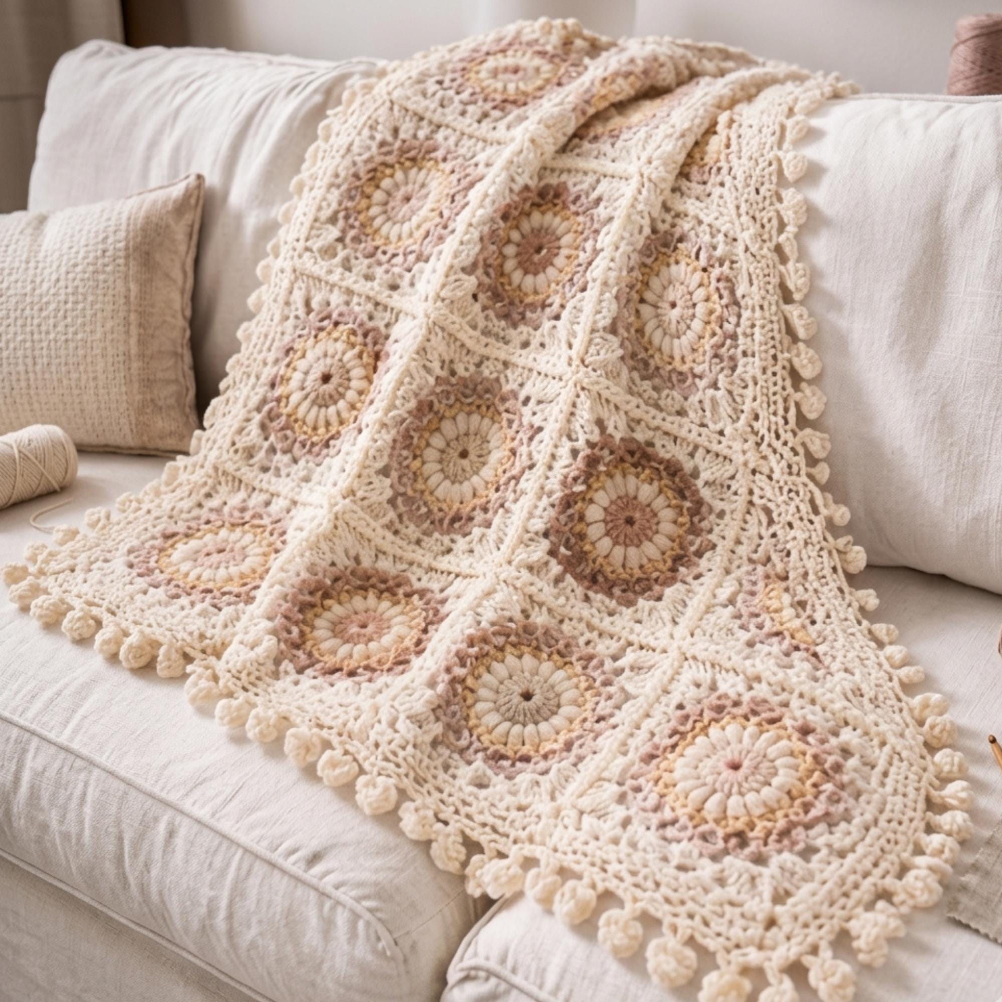 Crochet Baby Blanket Pattern PDF - Heirloom Style Afghan - Instant Download Digital Pattern - Beginner Friendly Crochet Instructions