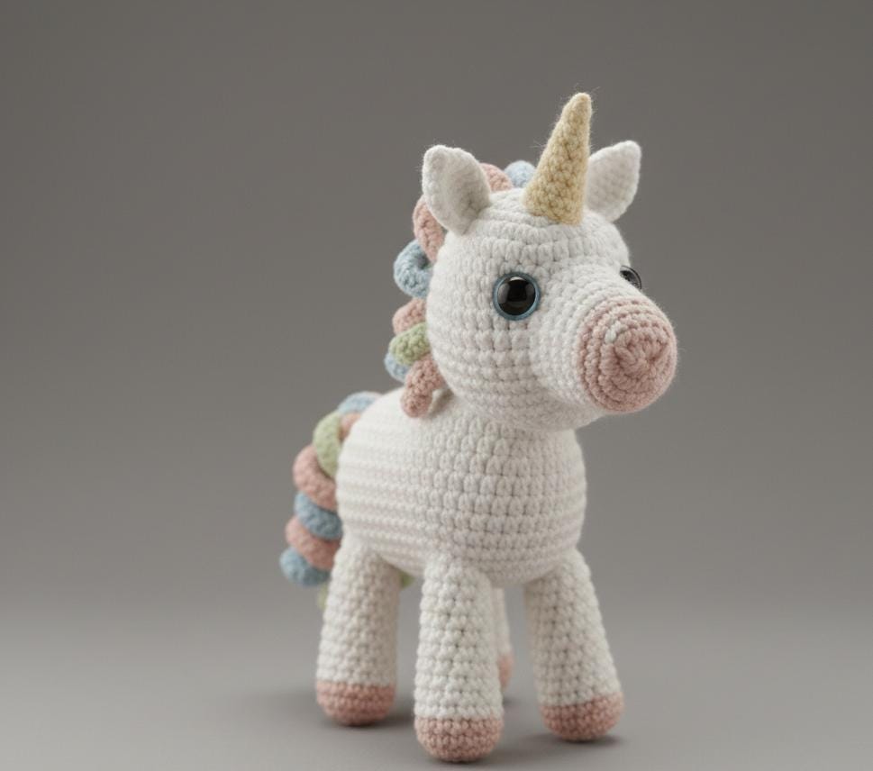 Beginner Crochet Unicorn Pattern – Instant PDF – Easy Unicorn Amigurumi Tutorial – Crochet Toy DIY